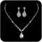 JAKAWIN Bride Silver Bridal Necklace Earrings Set Crystal Wedding Jewelry Set Rhinestone Choker Necklace for Women (Set of 3) (NK144-3)...