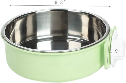 Pet Hanging Bowl 2-in-1 Removable Stainless Steel Food Hanging Bowl for Puppy/Cat, Andiker Pet Bowl Hanging Cage Large Water Food Feeder for Dogs ...
