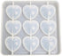 Heart Shape Epoxy Mold Silicone Mold 9Pcs 3 x 2.8cm Resin Love Heart Shape DIY Craft for Keychain Making, 1cm Depth...