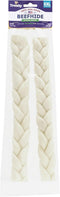 USA Beefhide Braids 12-13" Dog Chew Treats - Natural Flavor, 2 Count/1 Pack...