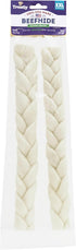USA Beefhide Braids 12-13" Dog Chew Treats - Natural Flavor, 2 Count/1 Pack...