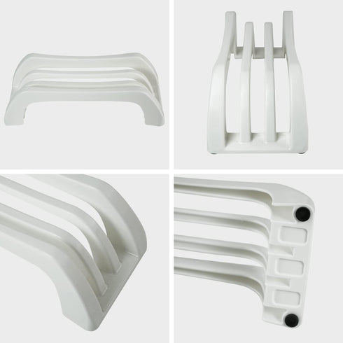 carrotez Plastic Cutting Board Holder, 3-Compartment Storage Organizer, 0.6 Inch Slots, White...