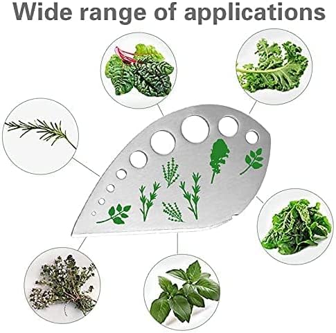 Herb Stripper, Jiaedge Green 9 holes Stainless Steel Kitchen Herbs Leaf Stripping Tool, Metal Herb Peeler for Kale, Collard Greens, Thyme, Basil, ...