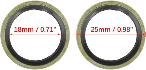 X AUTOHAUX 10pcs Engine Oil Crush Washers Drain Plug Gaskets 18mm ID. 25mm OD. for Car...