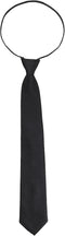 Yolev Black Zipper Tie for Boy Clip-on Neckties Solid Uniform Pre-tied Adjustable Neck Strap Tie for Wedding Graduation...