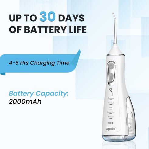 Apollo Water flosser for Teeth Whitening, Dental Care, Gums & Braces Care with 5 Cleaning Modes | 360 Rotatable with 300ML Water Capacity, Waterpr...