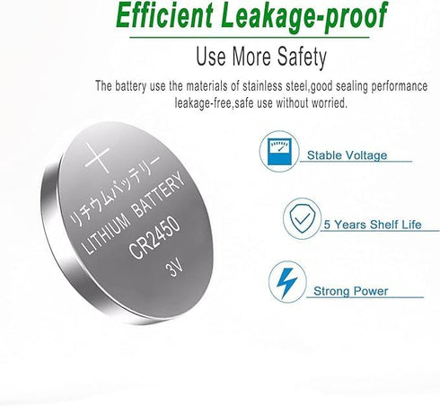 50 Pack CR2450 Battery Lithium Li-ion 600mAh CR 2450 3V Batteries...