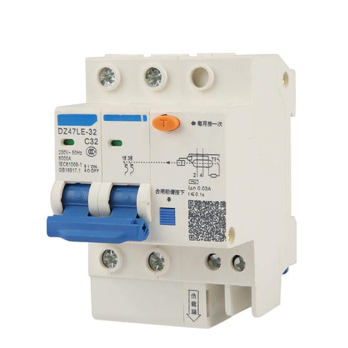 Oumefar Circuit Breaker, RCCB 2P + N Leakage Protection 32A Miniature Disconnect Switch 30mA High Sensitivity RCD Switch for Electrical Home Decor...