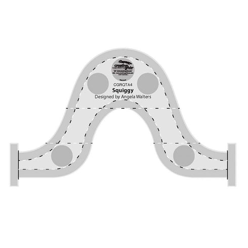 Creative Grids Machine Quilting Tool Squiggy - CGRQTA4 – Made in USA Non-Slip Grip Acrylic Quilting & Sewing Template Ruler for Free-Motion Quilt ...