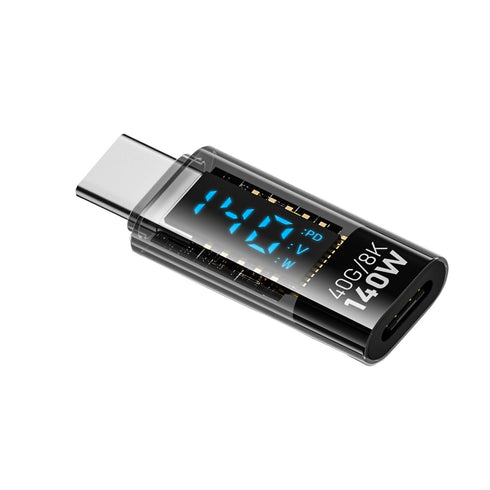 USB C Adapter, 140W Type C Female to USB C Male Extension Adapter USB-C Power Meter Tester with Digital LED Display for iPhone 15/Plus/Pro/Pro max...