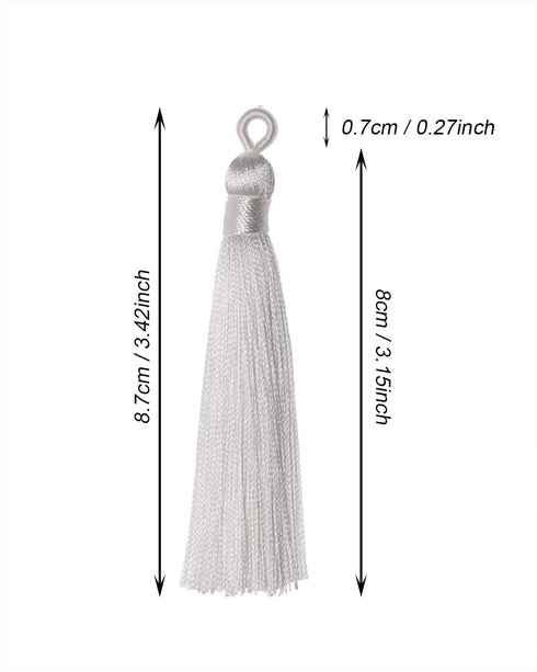 Tupalizy 10PCS Handmade Soft Silky Tassels with Hanging Loop for Bookmarks Keychains Earring Bracelets Jewelry Making Souvenir Graduation Clothing...