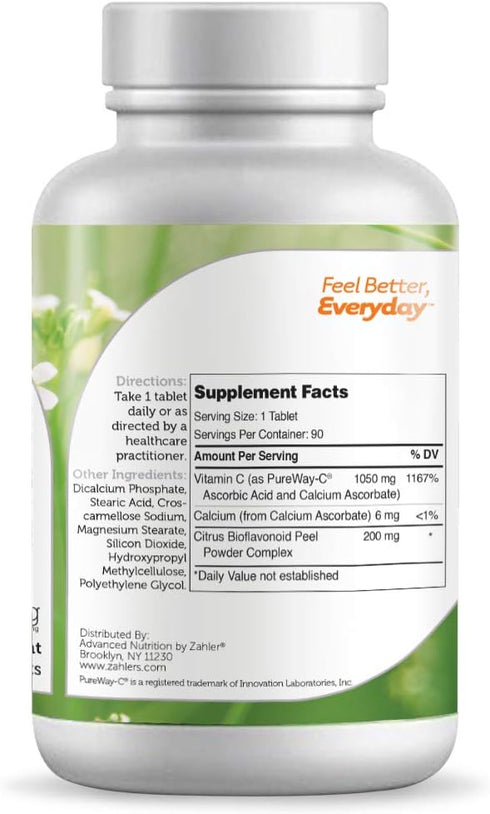 Zahler Pureway C 1000mg, Advanced Vitamin C Supplement, Certified Kosher, 90 Tablets… (90 Count (Pack of 1))...