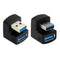 chenyang 2 Pack USB 3.0 Extender Adapter,USB 3.0 Male to Female Data Transfer Charging 180 Degree Angled Adapter...