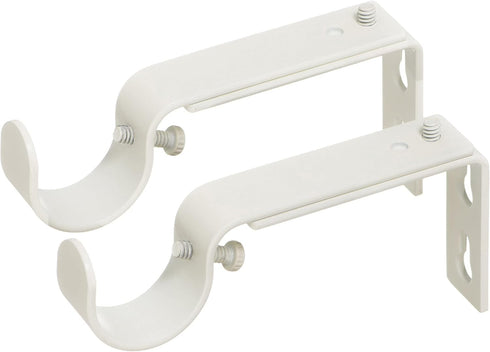Ivilon Adjustable Brackets for Curtain Rods - for 1 or 1 1/8 Inch Rods. Set of 2 - Ivory...