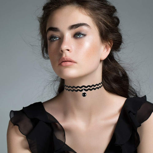 Outee 9 Pcs Choker Set Black Chokers Necklaces for Women Black Velvet Choker Necklaces for Teen Girls Henna Tattoo Ribbon Chokers for Women...