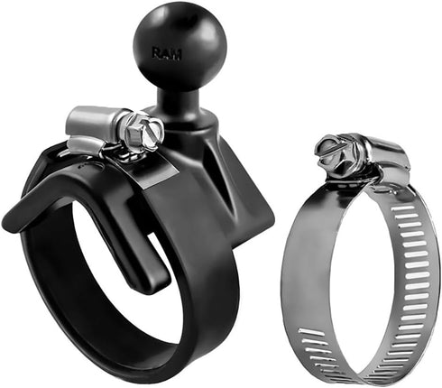 RAM Mounts RAM-B-108BU Strap Hose Clamp Ball Base with B Size 1" Ball for Rails 1" to 2.1" in Diameter...