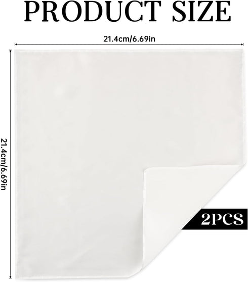 2pcs Men's Handkerchiefs Selected Soft White Hankie Suit Solid Pocket Squares Towel Premium Gent Hankies for Men Father's Day...