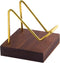 Brass Crystal Display Stand with Walnut Base Mineral Specimens Display Stand Rock Display Easel Metal Display Holder for Stones Geodes Fossils Sph...