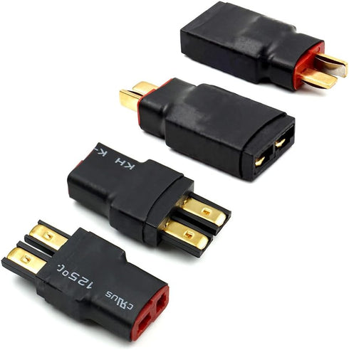 4 PCS Male and Female Deans T Plug to Connector Adapter Compatible with TRX Wireless Converter for RC Battery Charger Slash......