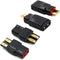 4 PCS Male and Female Deans T Plug to Connector Adapter Compatible with TRX Wireless Converter for RC Battery Charger Slash......