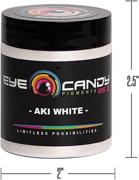 Eye Candy Pigments Premium White Mica Powder - AKI White (25gr) - for Epoxy, Resin, Soap, Paint, Woodworking, Acrylic Pouring, Bath Bombs, Fishing...