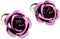 Rose Purple Flower Pair Cufflinks in a Presentation Gift Box & Polishing Cloth...