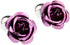Rose Purple Flower Pair Cufflinks in a Presentation Gift Box & Polishing Cloth...