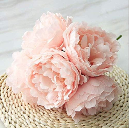 Tinsow Artificial Peony for Home Decoration, 5 Pcs Faux Peonies with Stems, Silk Flowers Bouquet for Wedding Decoration and Flower Arrangement...