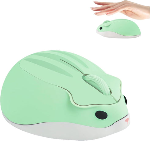 Wireless Mouse Cute Hamster Shape Silent Quiet Click Portable Mobile Fun Travel Optical 1200DPI USB Funny Cool Cordless Mice for PC Laptop Compute...