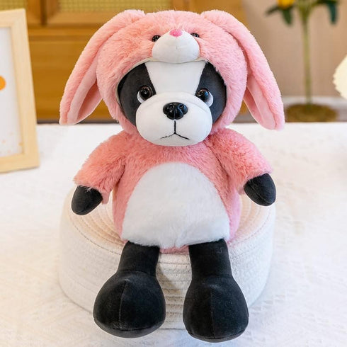 French Bulldog Stuffed Animal in Pink Bunny Costume, Adorable Plushies Bull Dog Wearing Pink Rabbit Outfit, Plush Toys as Great for Kids. Stuffed ...