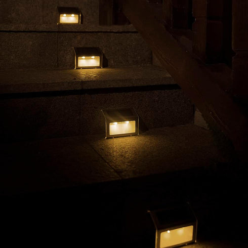 Solar Lights for Steps Decks Pathway Yard Stairs Fences, LED lamp, Outdoor Waterproof, Warm Light, 2 Pack...