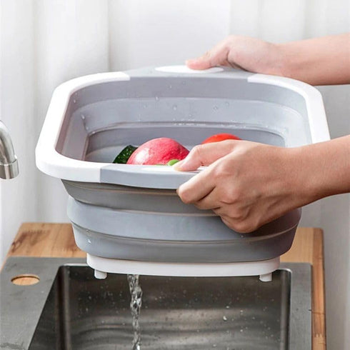 Heclasal Collapsible Cutting Board tub, Space Saving Multifunctional Chopping Board, Fruit & Vegetable Containers Basket, Washing Drain Basket for...