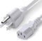 White Replacement Power Cord for Computer Monitor TV...