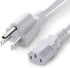 White Replacement Power Cord for Computer Monitor TV...