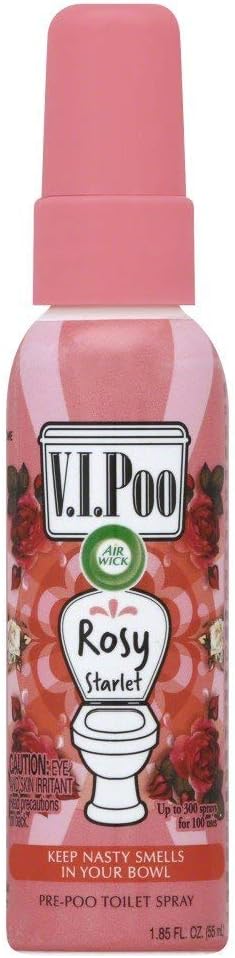 Air Wick V.I.P. Pre-Poop Toilet Spray | Rosy Starlet Scent | Contains Essential Oils | Travel Size Air Freshener | Up to 100 uses - 1.85 Ounce (Pa...