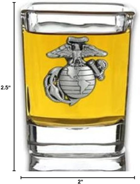 Indiana Metal Craft US Marine Corps Solid Pewter EGA Emblem Shot Glass. Made in USA....