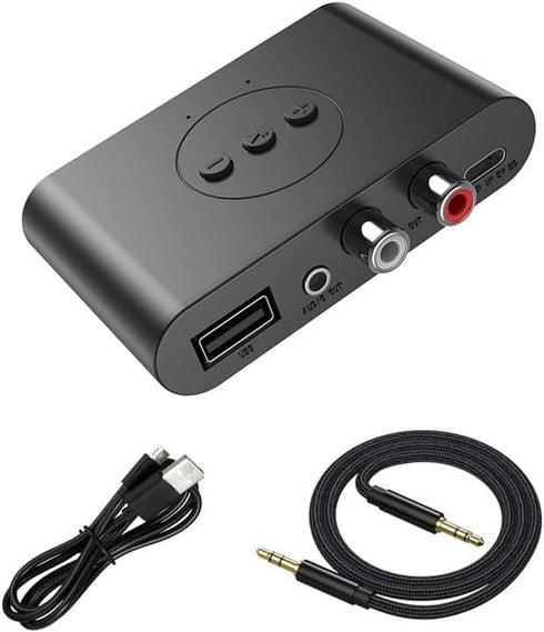 Bluetooth 5.4 Audio Adapter for Music Streaming Sound System, Wireless Audio Adapter Works with Smartphones and Tablets, Wireless Adapter for Spea...