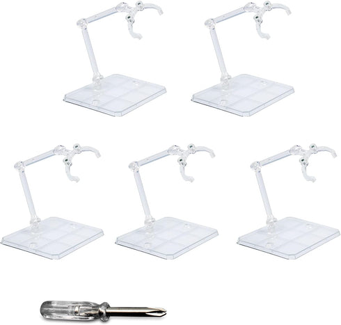 POMER Action Figure Stand, 5 Pcs Transparent Assembly Action Figure Display Holder Base Model Support Stand Compatible with 6" HG/RG/SD Gundam 1/1...