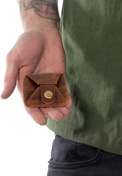 Jajmo Legacy Premium Leather Coin Pouch - Compact Change Holder and Mini Pocket Wallet for Men & Women - Pack of 1...