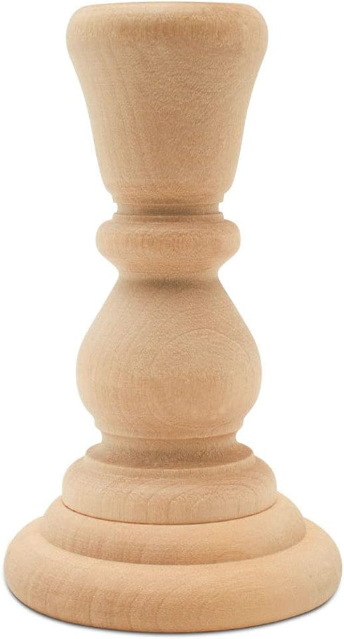 Mini Wood Candle Holders, 4 Inch Wooden Candlestick Holders with 7/8 Inch Hole, Set of 12 Unfinished Wooden Candle Holders, Farmhouse Rustic Candl...