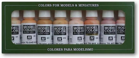 Vallejo - Model Color Face & Skin Tones Set | Modeling Acrylic Paints | 8 bottles x 18 ml (0.60 fl.oz.)...