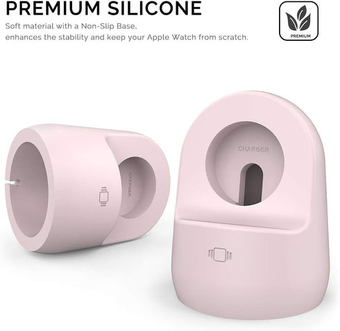 AhaStyle iWatch Stand Silicone Charging Dock Holder for Apple Watch Ultra 2, Ultra, SE2, Series SE, 7 6 5 4 3 2 1 (45/44/42/41/40/38mm), (Pink)...