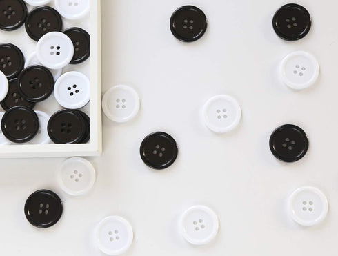 GANSSIA 1 Inch (25mm) Black Resin Buttons Sewing Flatback Button for Garment DIY Craft Decoration Pack of 50PCS...
