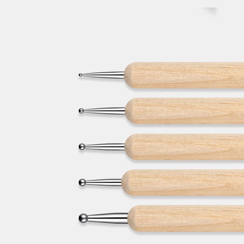 5 Pcs Embossing Stylus Set with Different Size Wooden Ball Embossing Stylus Double End Tracing Dotting Tool......