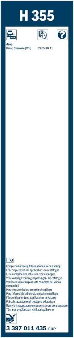 BOSCH H355 Rear Wiper Blade; 14" - Single...