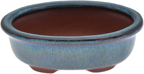 Chinese Bonsai Pot Oval Glazed Flower Pot Planter Home Garden Decor...
