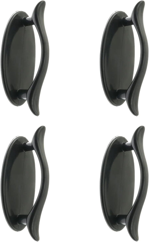 Self-Stick Drawer Handles 4 PCS Black Self Adhesive Cabinet Drawer Handle Helper Push Pull Helper Instant Kitchen Cabinet Door Window Drawer Auxil...