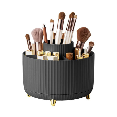 Makeup Brush Holder Organizer,360° Rotating Makeup Brush Organizer,5 Slot Make up Brushes Cup for Cosmetics, Nail Polish, Art Supply, Bathroom Van...