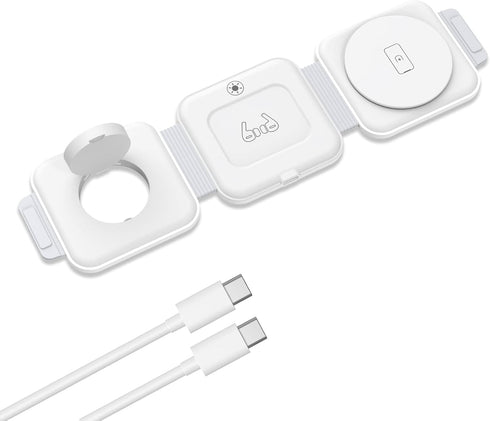 ORIA 3 in 1 Foldable Wireless Charger, Fast Wireless Charging Pad with Charging Indicator Light, Foldable Charging Station for iOS, i Watch, Air P...