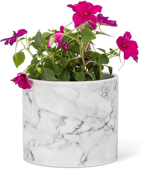 Abbott Collection Home Small Marble Look Planter...
